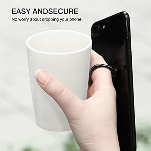 [2 Pack] Glossy Rounded Edges Cell Phone Ring Holder Stand,360 Degree Rotation and 180 Degree Adjustable Finger Ring Kickstand with Polished Metal Phone Grip (Gold)