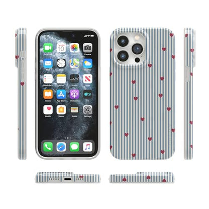 Casely iPhone 14 Pro Case | Love Lines | Blue Stripes | Compatible with MagSafe | Classic Ultra Slim Design - color: Love Lines | Blue Stripes, size: iPhone 14 Pro