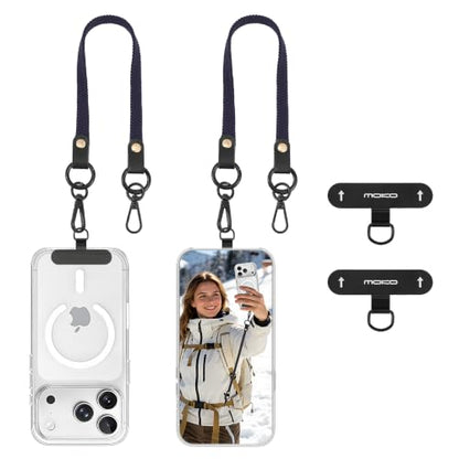 MoKo 2 Pack Stretchy Phone Lanyard Tether Retractable Phone Strap - color: Indigo