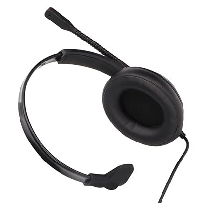 ciciglow Single Sided Ear Headphone, ENC Noise Reduction Business Headset 3.5mm Volume Adjustment Monaural Telephone Headset with Mic for Home Call Center