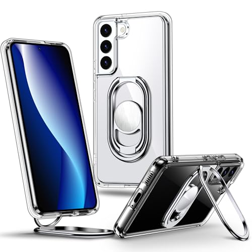 Shields Up for Samsung Galaxy S21 Plus Case with Stand, Galaxy S21 Plus Case Clear with Double Ring Holder [Adjustable & Foldable] Shockproof Protective Cover - Clear - color: Clear, size: Galaxy S21 Plus