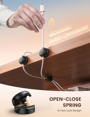 Lamicall Cell Phone Stand, Phone Dock Cable Clips Spring Cord Organizer Holder