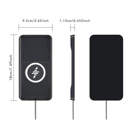 Wireless Car Charger Pad with 20W Car Adapter, 15W Fast Wireless Charging Pad for Car Dashboard Console, Non Slip Phone Charger Compatible with iPhone 17/16/15/14/13/12, Samsung Galaxy, AirPods - color: Black---100cm Cable