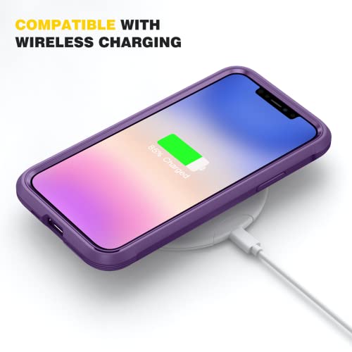 Diaclara Compatible with iPhone 11 Case, Full Body Rugged with Built-in Touch Sensitive Anti-Scratch Screen Protector, Soft TPU Bumper Case Clear Compatible with iPhone 11 6.1" (Purple and Clear) - color: Deep Purple, size: iPhone 11