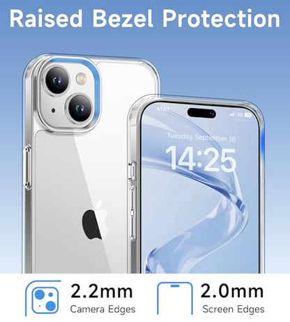USLAI Case for iPhone 15 Plus, Anti-Yellowing, Crystal Clear Back, Shockproof & Military‑Grade Drop Protection - Transparent - color: Clear, size: iPhone 15 Plus