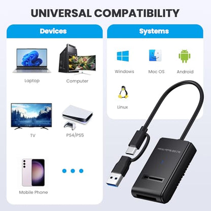 M.2 NVMe SATA SSD Enclosure, USB 3.2 Gen 2 10Gbps M.2 NVMe Reader External SSD Adapter Support M Key B+M Key 2230 2242 2260 2280 22110 SSD