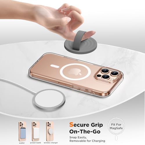 Magnetic Phone Grip for MagSafe, Silicone Ring Grip, Gray - color: Gray