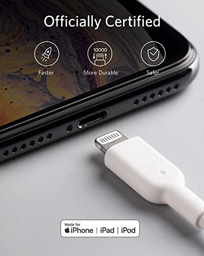 Anker Powerline II Lightning Cable, MFi-Certified (1 ft, White) - color: White, size: 1ft