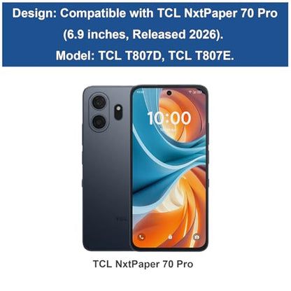 Ailiber for TCL NxtPaper 70 Pro Phone Case Rugged, Screen Protector-Black | Slim Professional Design, Non-Slip Black PC Back & Soft Silicone Bumper, Anti-Scratch Phone Case for Business Daily Use - color: Black