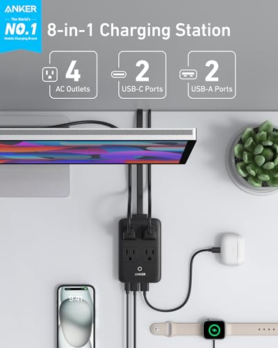 Anker Charging Station, 20W Max 8-in-1 USB-C Power Strip
