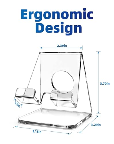 TOPGO Acrylic Cell Phone Stand, Clear Phone Holder for Office Desk, Vanity, Kitchen, Bedside Table, Compatible with iPhone 17/Smartphones/iPad/Switch/Kindle, Office Desk Accessories