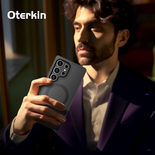 Oterkin Magnetic Samsung Galaxy S26 Ultra Case, Black | Matte, Compatible with MagSafe, Frosted Translucent, Shockproof Anti-Scratch Slim Fit, Military Grade Protection - color: S26 Ultra-Black, size: Galaxy S26 Ultra Case 6.9''