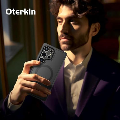 Oterkin Magnetic Samsung Galaxy S26 Ultra Case, Black | Matte, Compatible with MagSafe, Frosted Translucent, Shockproof Anti-Scratch Slim Fit, Military Grade Protection - color: S26 Ultra-Black, size: Galaxy S26 Ultra Case 6.9''