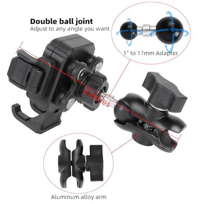 1" Ball Phone Mount Holder with Vibration Dampener ＆ 2.36" Short Double Socket Arm, Compatible with RAM B Size Mounts, Fits 5-7.2'' Phones, for Motorcycle Bike Boat ATV UTV Car Truck - style: 1" Ball Phone Holder with 2.36" Arm