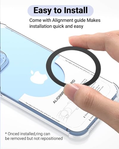 KALAPOP for Magsafe Ring - 10 PCS, Ultra-Thin(0.4mm) Magsafe Sticker, Compatible with iPhone 17/Air/16/15/14/13/12 Series, Samsung Galaxy, Google Pixel Series Black - color: Black-10pcs