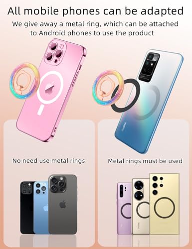Mindsky Magnetic Phone Ring Holder,Fashoin Color Magnetic Phone Grip for iPhone 17/16 /15/14/13/ 12series/Android (One Ring)