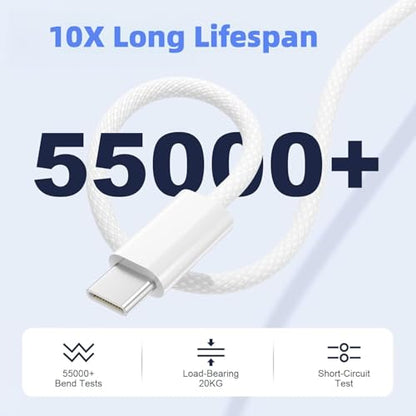 USB C to USB C Cable [MFI Certified] 60W iPhone 17 16 15 Charger Cord,