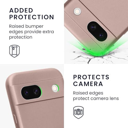 kwmobile Case Compatible with Google Pixel 8a Case -Soft TPU Back Phone Cover - with Metallic Look - Metallic Arctic Berry - color: Metallic Arctic Berry