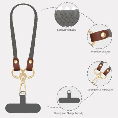 Hovmwey Stretchy Phone Lanyard Tether, 2 Pack Phone Leash Anti-theft Phone Strap for Anti-drop Outdoor Hiking Cycling Climbing Universal for Most Cell Phones, Space Gray - color: Space Gray