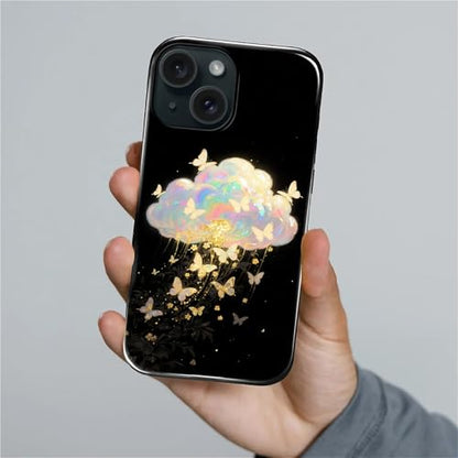 Case for iPhone 15 Plus, Shockproof Hybrid Protective Phone Case, Dual-Layer Drop Protection Anti-Scratch, Butterfly Cloud - color: Butterfly Cloud, size: iPhone 15 Plus