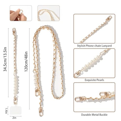 Cioatu Phone Lanyard Universal Crossbody Neck Strap with 2 Tether Tab, 1 Wrist Strap - color: White