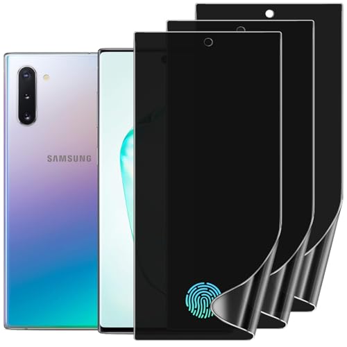 TPU Privacy Screen Protector for Samsung Galaxy Note 10, 3 Pack - size: Samsung Galaxy Note 10
