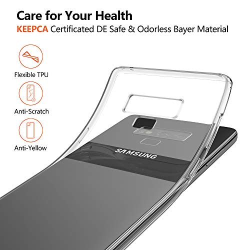 Galaxy Note 9 Clear Case,Slim Thin Soft Flexible TPU Rubber Gel Skin Silicone Lightweight Anti-Scratch Shockproof Protective Cases Cover for Samsung Galaxy Note 9,Crystal Clear - color: Crystal Clear