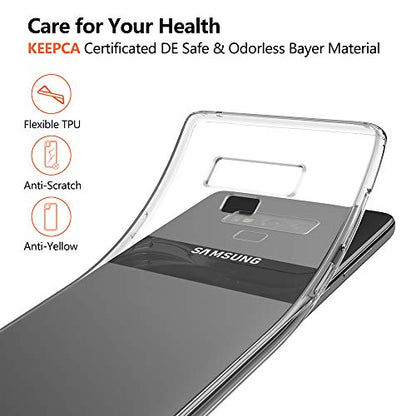Galaxy Note 9 Clear Case,Slim Thin Soft Flexible TPU Rubber Gel Skin Silicone Lightweight Anti-Scratch Shockproof Protective Cases Cover for Samsung Galaxy Note 9,Crystal Clear - color: Crystal Clear