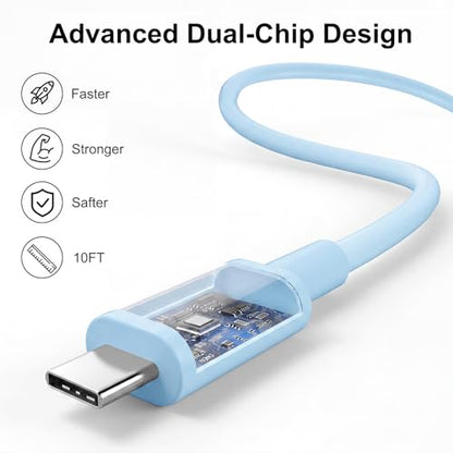 iPhone 18 17 16 15 Charger Fast Charging, 20W Dual Port USB C Charger Block - color: Blue