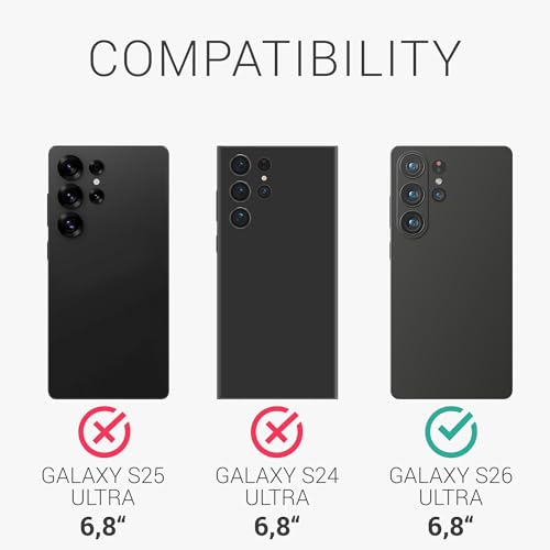 kalibri Aramid Fiber Case Compatible with Samsung Galaxy S26 Ultra - Case Super Slim Strong Protective Phone Cover - Black Matte - size: Galaxy S26 Ultra