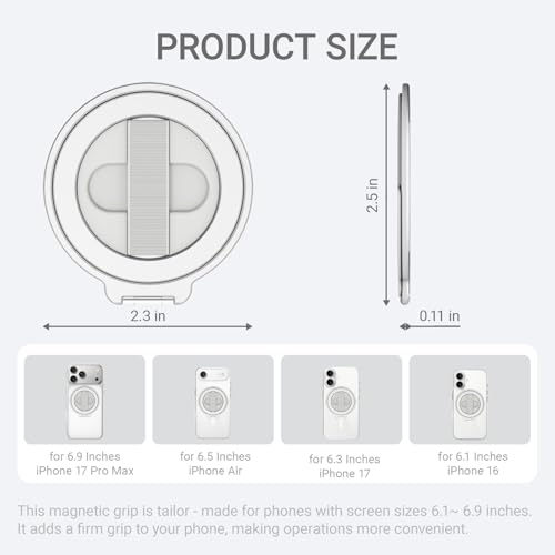 Grat 4 for Magsafe Magnetic Phone Grip Stand, Silver - color: Silver