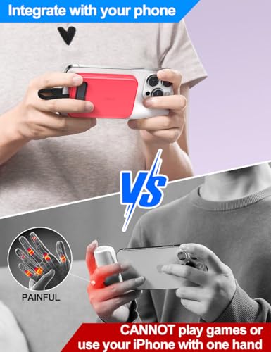Mini Portable Charger, 5200 mAh Charger Power Bank Slim Small Chargers with Built-in Cable, Travel Battery Pack for iPhone 14/13/12/11 Pro/Pro Max/Plus/Mini/AirPods Red - color: Red