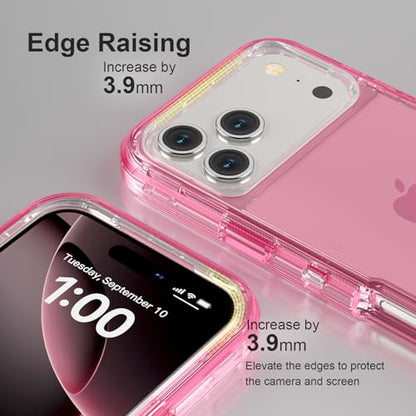 Follaroma for iPhone 17 Pro Case, Heavy Duty Shockproof Protection Phone Cases, Anti-Drop, Dual Layer Transparent Protective Cover Compatible with iPhone 17 Pro, 6.3 inch, Crystal Pink - color: Pink, size: iPhone 17 Pro 6.3‘’