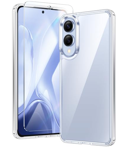 FNTCASE for Samsung Galaxy S25-Edge Case Clear with Screen Protector | Anti Yellowing, Military Grade Drop Protection Cell Cover, Shockproof Protective Bumper, Transparent Phonecase - color: B-Clear, size: for Galaxy S25 Edge (6.7 inch)