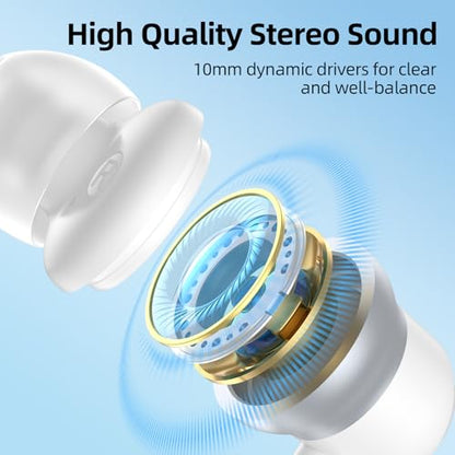 Wired Earbuds with Microphone, In-ear Headphones Wired with Stereo Sound,Noise Isolating Cord Headphones with Mic,Lightweight 3.5mm Earphones Corded for Laptops,Tablets,MP3 and Other 3.5mm Devices
