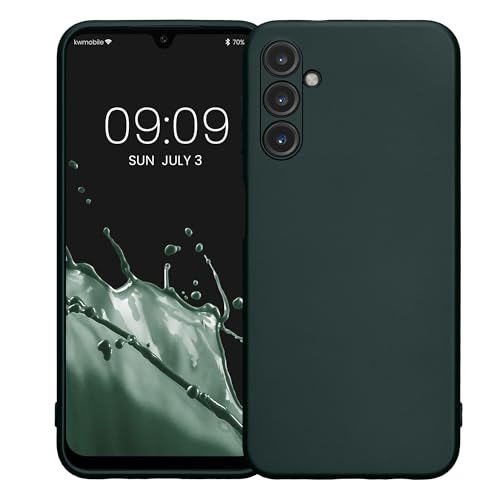 kwmobile Case Compatible with Samsung Galaxy A14 5G Case -Soft TPU Back Phone Cover - with Metallic Look - Metallic Teal - color: metallic teal, size: Galaxy A14 5G