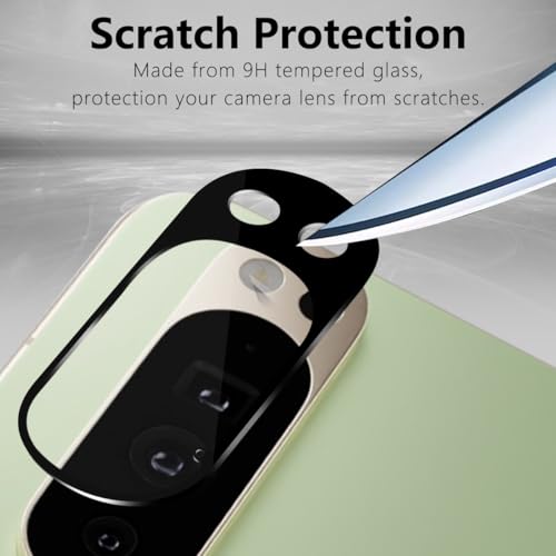 2 Pack Camera Lens Frame for Google Pixel 10 Pro XL, 9H Glass Screen Protector Anti-Scratch, Tempered Glass Camera Cover Accessories for Google Pixel 10 Pro XL, Black - size: for Google Pixel 10 Pro XL