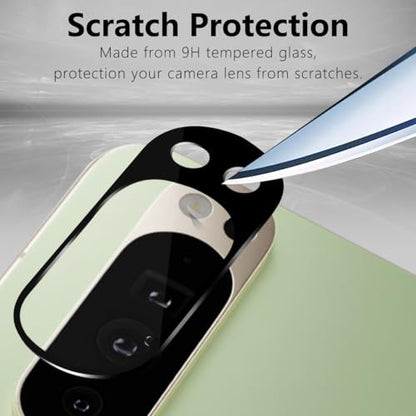 2 Pack Camera Lens Frame for Google Pixel 10 Pro XL, 9H Glass Screen Protector Anti-Scratch, Tempered Glass Camera Cover Accessories for Google Pixel 10 Pro XL, Black - size: for Google Pixel 10 Pro XL