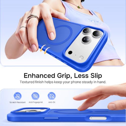 Magnetic for iPhone 17 Pro Case, Compatible with MagSafe, [Military Grade Drop Protection] Translucent Matte Shockproof Protective Anti-Fingerprint Phone Case, 6.3", Klein Blue - color: Klein Blue, size: Iphone 17 Pro