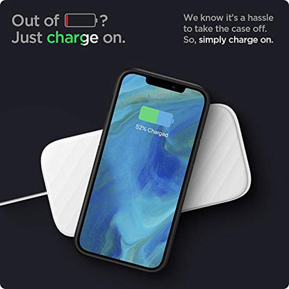 Spigen for iPhone 12/12 Pro Case, Ultra Hybrid [No Magnet Ring][Anti-Yellowing] - Matte Black | Anti-Yellowing Crystal Clarity, Qi Wireless Charge Ready, Patented Air Cushion, MIL-STD-810H Military-Grade Drop Protection - color: Matte Black, size: iPhone