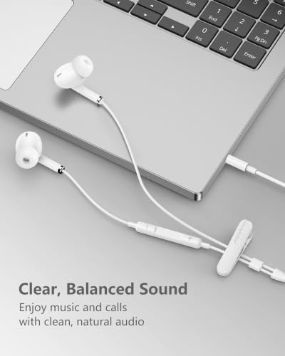 3.5mm Aux Jack Earbuds, Wired Over Ear Buds with Microphone, in-Ear Headphones for Apple iPhone ipad EarPods for Computer Laptop Gaming Devices, Stereo Bass Earphones for MP3 PC Air Pods Samsung - color: WHITE 3.5MM Earbuds