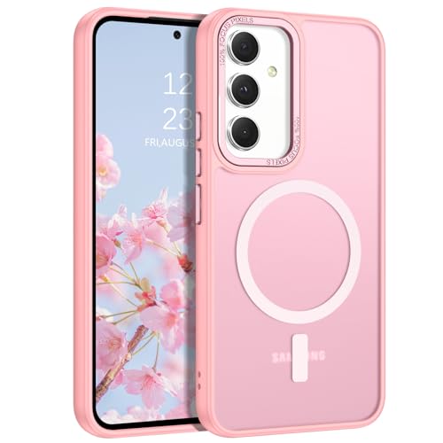 GUAGUA for Samsung Galaxy A54 Compatible With MagSafe Magnetic Case - Slim Translucent Matte Skin Feeling Shockproof Protective Anti-Scratch for Galaxy A54 5G 6.4'', Pink - color: Pink, size: for Samsung A54 5G