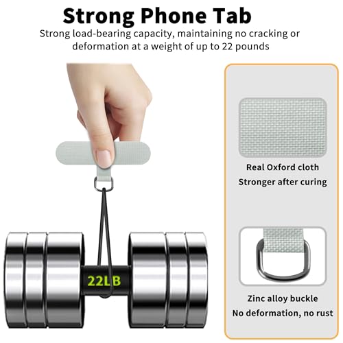TACOMEGE Phone Tether Tab for iPhone, Cell Phone Lanyard Patch, Phone Strap Replacement Part for All Full Phone Cases - color: Light Grey