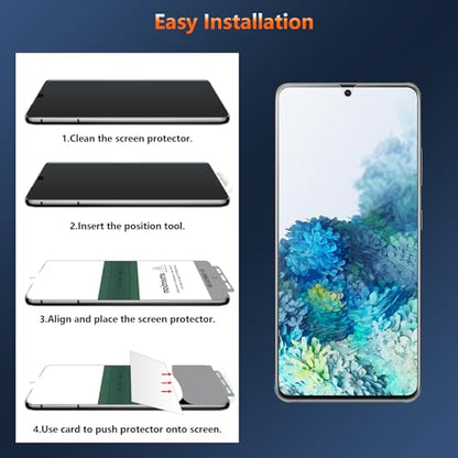 [2 Pack] Anti Glare Matte Privacy TPU Screen Protector for Samsung Galaxy S20 Plus (Not Glass), Fingerprint Sensor Compatible, Full Adhesive Flexible Film, Easy Installation - size: Galaxy S20 Plus