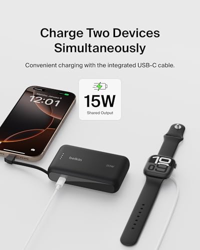 Belkin 10000mAh 20W USB C Power Bank, Portable Charger for iPhone & iPad - color: Black, style: 10K mAh