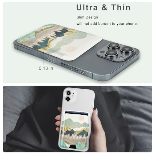 for MagSafe Wallet,Magnetic Card Holder for Phone Case - color: Summer Mountain