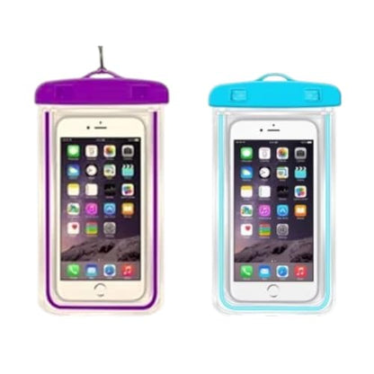 Waterproof Phone Pouch 2 Pack, Universal IPX8 Phone Dry Bag Case with Lanyard, Clear Touch Screen for iPhone, Samsung & Android, Fits Most Phones (Purple and Blue) - color: Purple and Blue