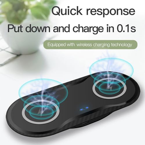 Wireless Charging Pad, 30W Dual Wireless Charging Pad Compatible with iPhone 15 14 13 12 XR,Galaxy S24 S23 S22 S10,Google Pixel 8 7 6,for AirPods Pro 3 2,Galaxy Buds and More.(Adapter Included)
