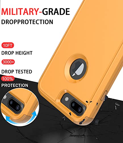 Diverbox for iPhone 8 Plus Case, iPhone 7 Plus Case [Shockproof] [Dropproof] [Dust-Proof],Heavy Duty Protection Phone Case Cover for Apple iPhone 8 Plus & 7 Plus (Yellow) - color: Yellow