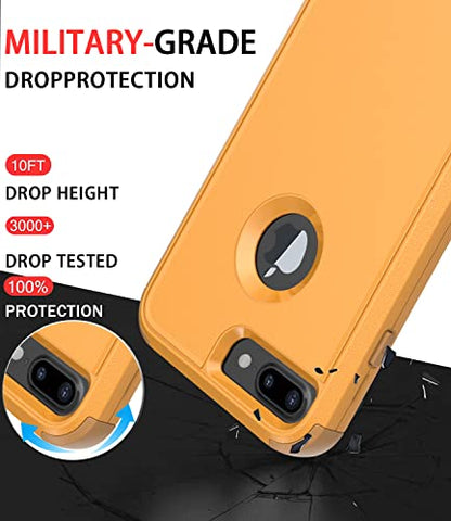 Diverbox for iPhone 8 Plus Case, iPhone 7 Plus Case [Shockproof] [Dropproof] [Dust-Proof],Heavy Duty Protection Phone Case Cover for Apple iPhone 8 Plus & 7 Plus (Yellow) - color: Yellow